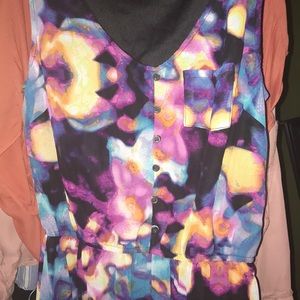 patterned high-low business casual dress